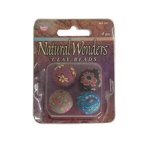 VTG 2003 Nicole Crafts Natural Wonders Colorful Clay Beads 4 Pack BEA 3707 NEW